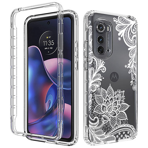 Coque Ultra Fine Transparente Souple Housse Etui 360 Degres Avant et Arriere pour Motorola Moto Edge (2022) 5G Blanc