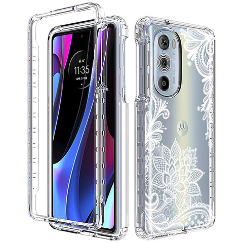 Coque Ultra Fine Transparente Souple Housse Etui 360 Degres Avant et Arriere pour Motorola Moto Edge 30 Pro 5G Blanc