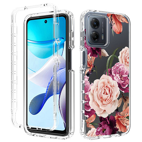 Coque Ultra Fine Transparente Souple Housse Etui 360 Degres Avant et Arriere pour Motorola Moto G 5G (2023) Violet Clair