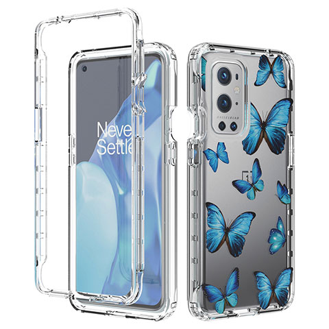 Coque Ultra Fine Transparente Souple Housse Etui 360 Degres Avant et Arriere pour OnePlus 9 Pro 5G Bleu