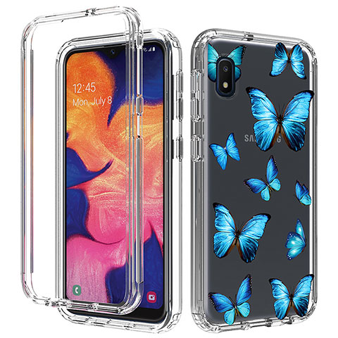 Coque Ultra Fine Transparente Souple Housse Etui 360 Degres Avant et Arriere pour Samsung Galaxy A10e Bleu