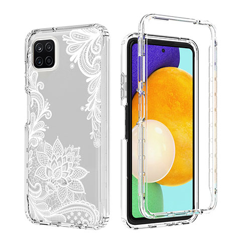 Coque Ultra Fine Transparente Souple Housse Etui 360 Degres Avant et Arriere pour Samsung Galaxy A22 5G Blanc