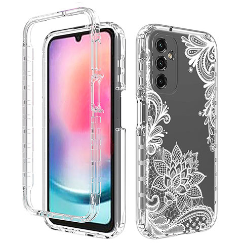 Coque Ultra Fine Transparente Souple Housse Etui 360 Degres Avant et Arriere pour Samsung Galaxy A24 4G Blanc