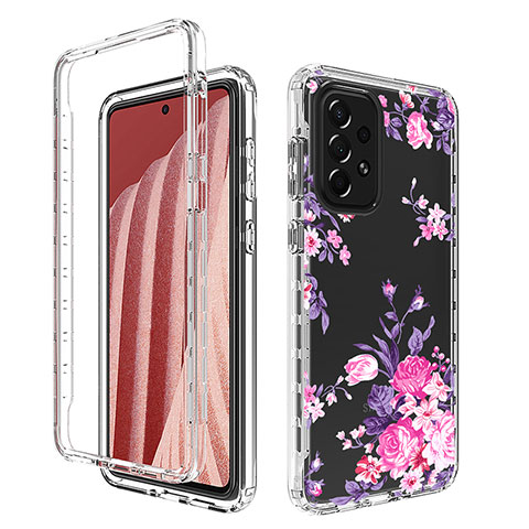 Coque Ultra Fine Transparente Souple Housse Etui 360 Degres Avant et Arriere pour Samsung Galaxy A73 5G Rose