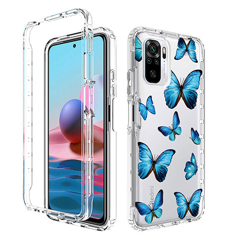 Coque Ultra Fine Transparente Souple Housse Etui 360 Degres Avant et Arriere pour Xiaomi Poco M5S Bleu