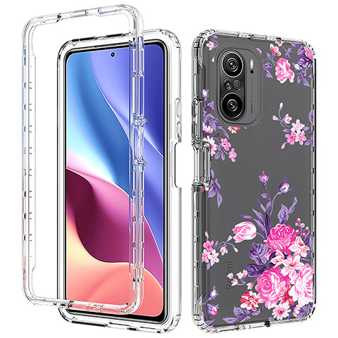 Coque Ultra Fine Transparente Souple Housse Etui 360 Degres Avant et Arriere pour Xiaomi Redmi K40 Pro 5G Rose