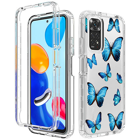 Coque Ultra Fine Transparente Souple Housse Etui 360 Degres Avant et Arriere pour Xiaomi Redmi Note 11 4G (2022) Bleu