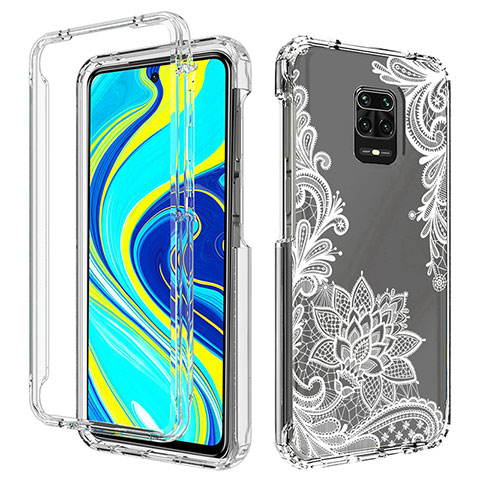 Coque Ultra Fine Transparente Souple Housse Etui 360 Degres Avant et Arriere pour Xiaomi Redmi Note 9 Pro Blanc