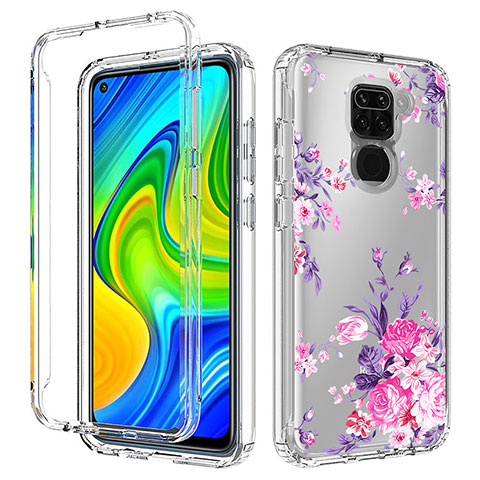 Coque Ultra Fine Transparente Souple Housse Etui 360 Degres Avant et Arriere pour Xiaomi Redmi Note 9 Rose