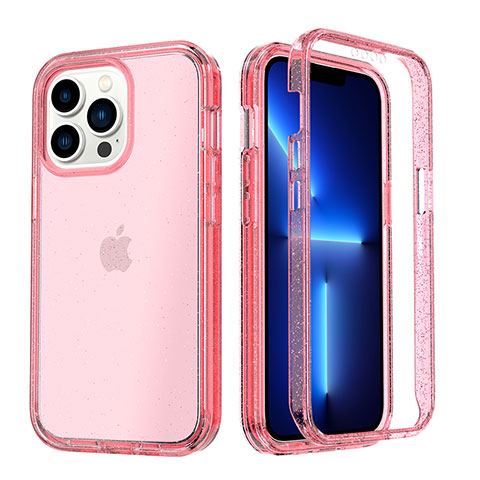 Coque Ultra Fine Transparente Souple Housse Etui 360 Degres Avant et Arriere YJ1 pour Apple iPhone 13 Pro Rouge