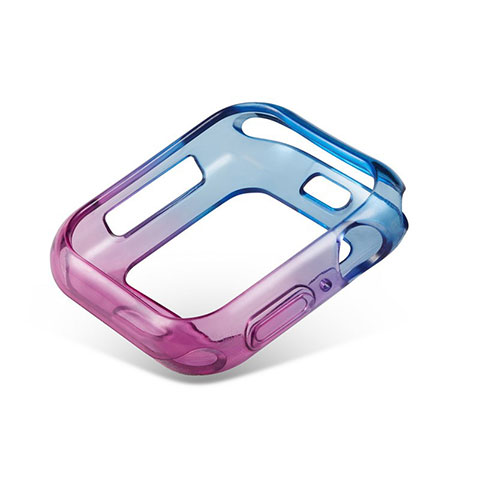 Coque Ultra Fine Transparente Souple Housse Etui Degrade G01 pour Apple iWatch 5 40mm Bleu