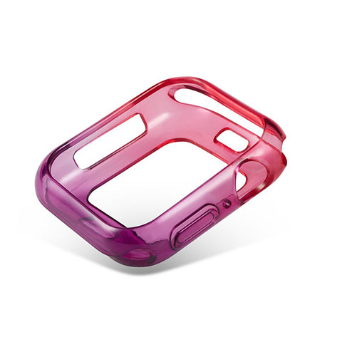 Coque Ultra Fine Transparente Souple Housse Etui Degrade G01 pour Apple iWatch 5 44mm Rouge