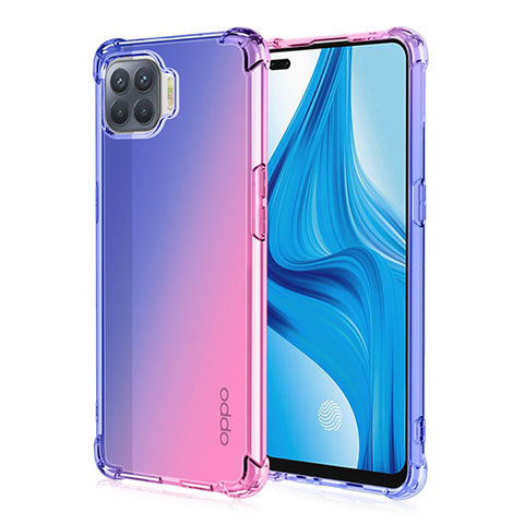 Coque Ultra Fine Transparente Souple Housse Etui Degrade G01 pour Oppo F17 Pro Bleu