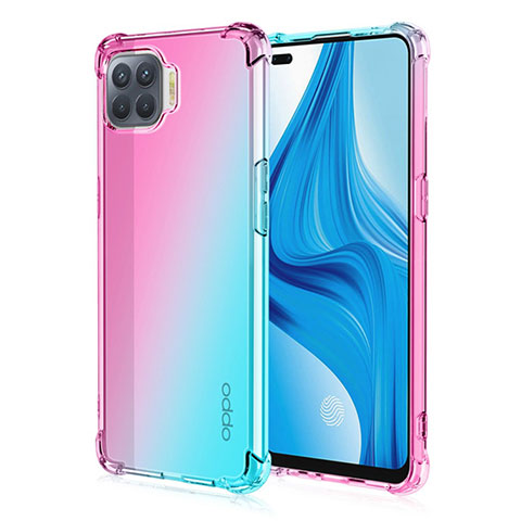 Coque Ultra Fine Transparente Souple Housse Etui Degrade G01 pour Oppo F17 Pro Cyan