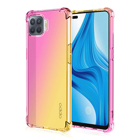 Coque Ultra Fine Transparente Souple Housse Etui Degrade G01 pour Oppo F17 Pro Jaune