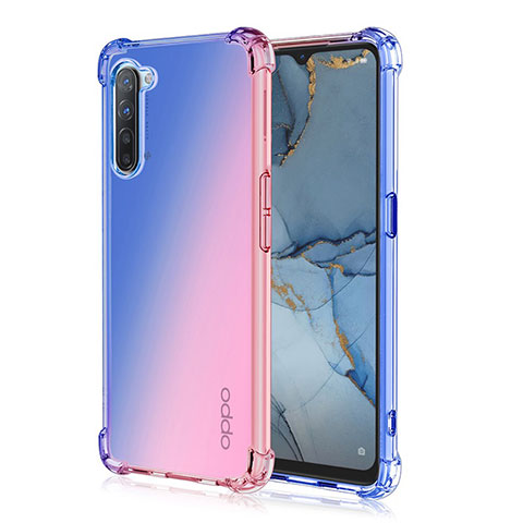 Coque Ultra Fine Transparente Souple Housse Etui Degrade G01 pour Oppo Reno3 Bleu