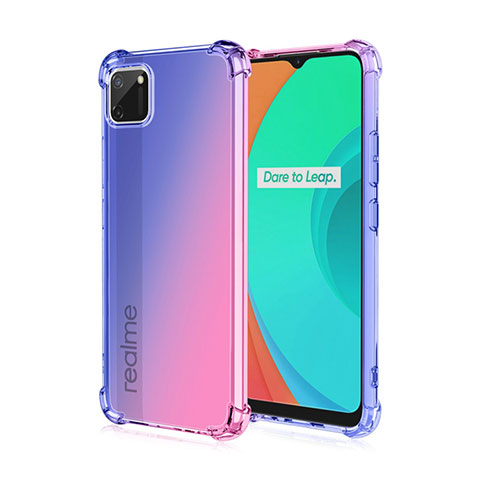 Coque Ultra Fine Transparente Souple Housse Etui Degrade G01 pour Realme C11 Bleu