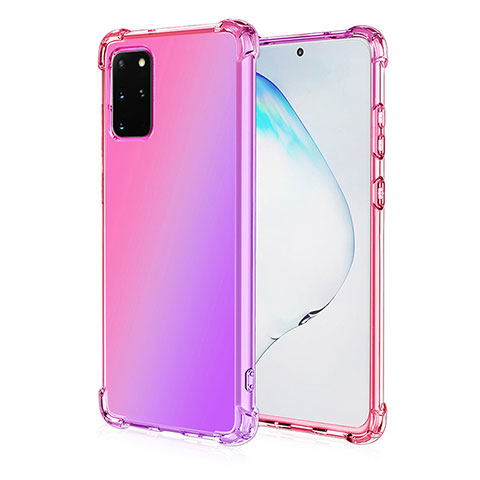 Coque Ultra Fine Transparente Souple Housse Etui Degrade G01 pour Samsung Galaxy S20 Plus 5G Rose