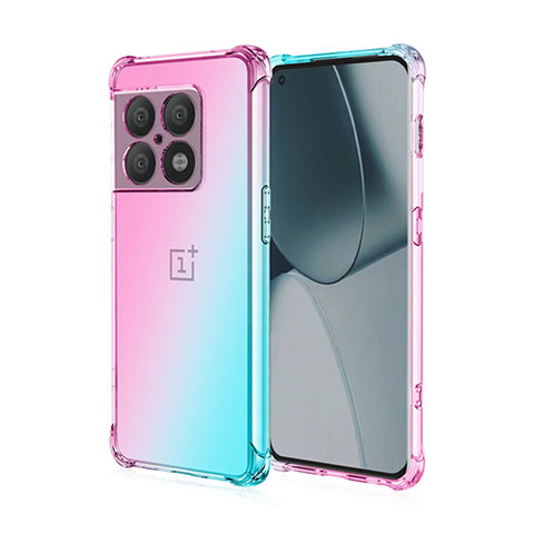 Coque Ultra Fine Transparente Souple Housse Etui Degrade pour OnePlus 10 Pro 5G Cyan