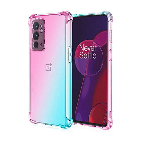 Coque Ultra Fine Transparente Souple Housse Etui Degrade pour OnePlus 9RT 5G Cyan