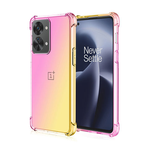 Coque Ultra Fine Transparente Souple Housse Etui Degrade pour OnePlus Nord 2T 5G Rose