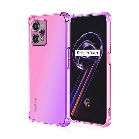 Coque Ultra Fine Transparente Souple Housse Etui Degrade pour Realme 9 5G Rose Rouge