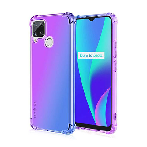 Coque Ultra Fine Transparente Souple Housse Etui Degrade pour Realme C25S Violet Clair