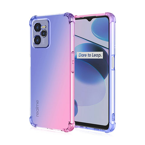 Coque Ultra Fine Transparente Souple Housse Etui Degrade pour Realme C35 Bleu