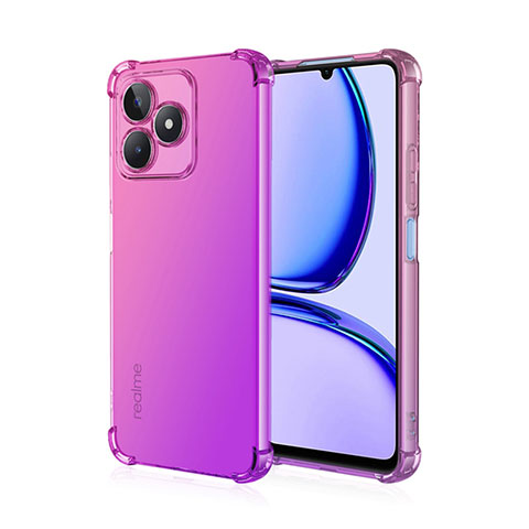 Coque Ultra Fine Transparente Souple Housse Etui Degrade pour Realme C53 India Rose Rouge