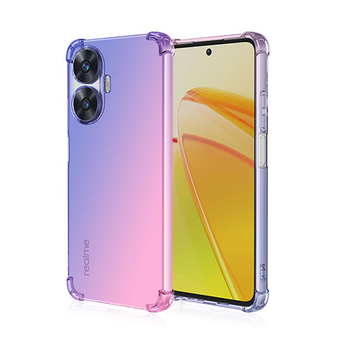 Coque Ultra Fine Transparente Souple Housse Etui Degrade pour Realme C55 Bleu