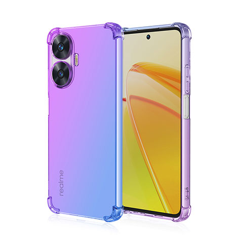 Coque Ultra Fine Transparente Souple Housse Etui Degrade pour Realme C55 Violet Clair