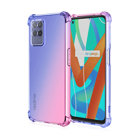 Coque Ultra Fine Transparente Souple Housse Etui Degrade pour Realme Narzo 50 4G Bleu