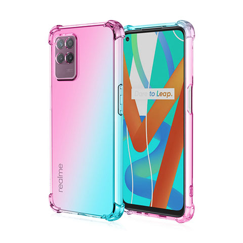 Coque Ultra Fine Transparente Souple Housse Etui Degrade pour Realme Narzo 50 4G Cyan