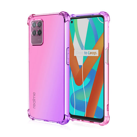 Coque Ultra Fine Transparente Souple Housse Etui Degrade pour Realme Narzo 50 4G Rose Rouge