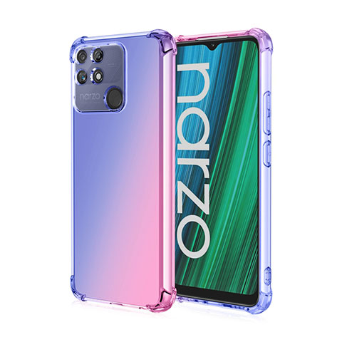 Coque Ultra Fine Transparente Souple Housse Etui Degrade pour Realme Narzo 50A Bleu