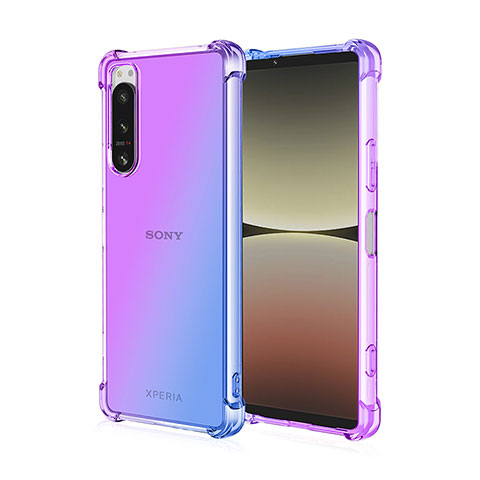 Coque Ultra Fine Transparente Souple Housse Etui Degrade pour Sony Xperia 5 III Bleu