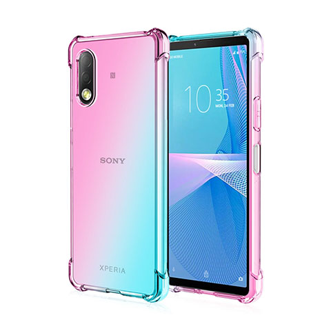 Coque Ultra Fine Transparente Souple Housse Etui Degrade pour Sony Xperia Ace II Bleu Ciel