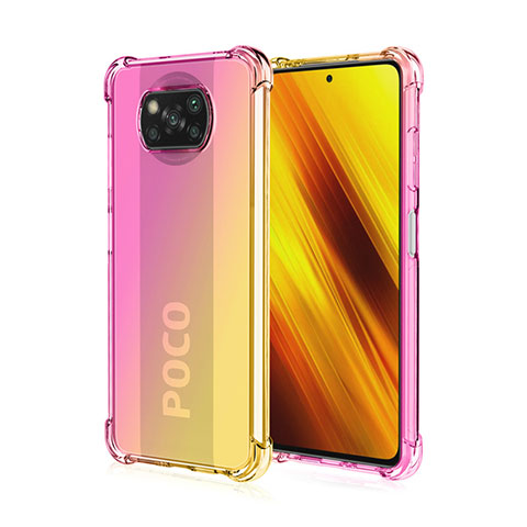 Coque Ultra Fine Transparente Souple Housse Etui Degrade pour Xiaomi Poco X3 NFC Rose