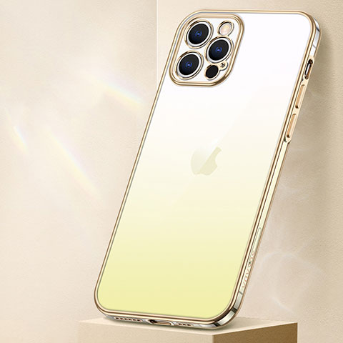 Coque Ultra Fine Transparente Souple Housse Etui Degrade S01 pour Apple iPhone 14 Pro Jaune