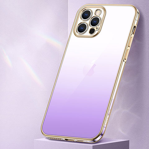 Coque Ultra Fine Transparente Souple Housse Etui Degrade S01 pour Apple iPhone 14 Pro Violet