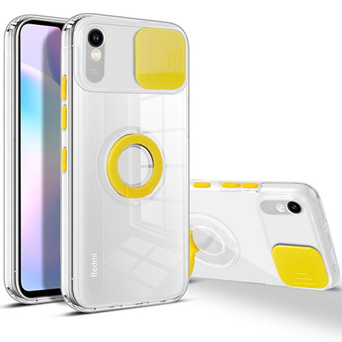 Coque Ultra Slim Silicone Souple Housse Etui Transparente avec Support pour Xiaomi Redmi 9i Jaune