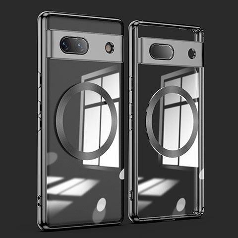 Coque Ultra Slim Silicone Souple Transparente avec Mag-Safe Magnetic Magnetique AN1 pour Google Pixel 7a 5G Noir