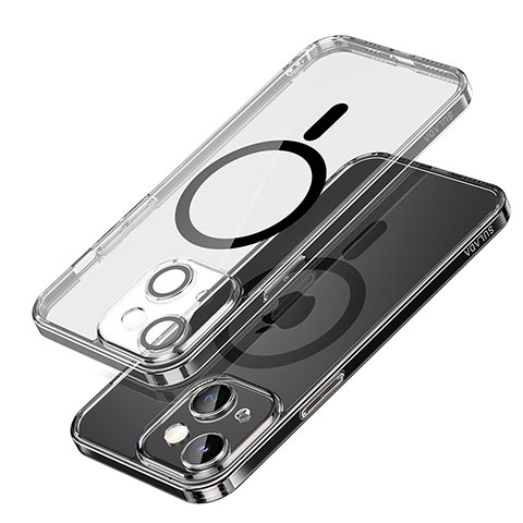 Coque Ultra Slim Silicone Souple Transparente avec Mag-Safe Magnetic Magnetique LD1 pour Apple iPhone 14 Noir