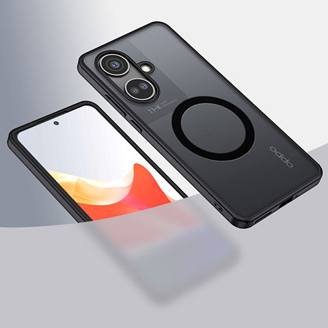 Coque Ultra Slim Silicone Souple Transparente avec Mag-Safe Magnetic Magnetique QK1 pour Oppo K11 5G Noir