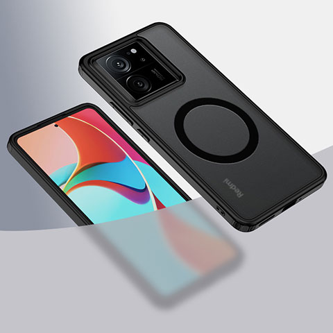 Coque Ultra Slim Silicone Souple Transparente avec Mag-Safe Magnetic Magnetique QK1 pour Xiaomi Mi 13T Pro 5G Noir