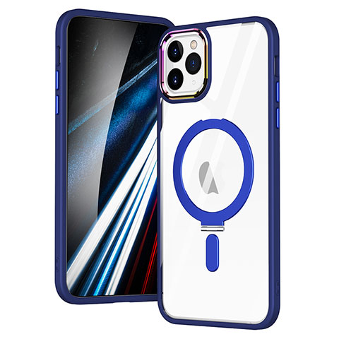 Coque Ultra Slim Silicone Souple Transparente avec Mag-Safe Magnetic Magnetique SD1 pour Apple iPhone 11 Pro Max Bleu