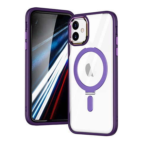 Coque Ultra Slim Silicone Souple Transparente avec Mag-Safe Magnetic Magnetique SD1 pour Apple iPhone 11 Violet