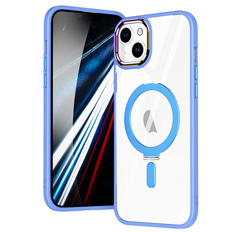 Coque Ultra Slim Silicone Souple Transparente avec Mag-Safe Magnetic Magnetique SD1 pour Apple iPhone 13 Bleu Ciel