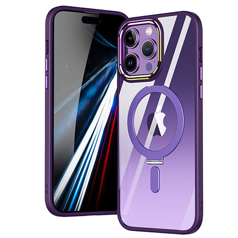 Coque Ultra Slim Silicone Souple Transparente avec Mag-Safe Magnetic Magnetique SD1 pour Apple iPhone 14 Pro Max Violet