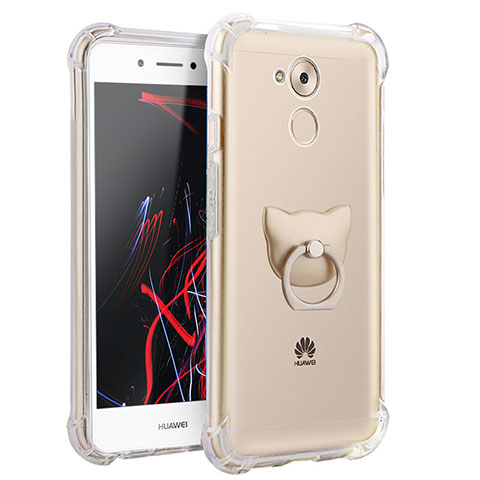 Coque Ultra Slim Silicone Souple Transparente avec Support Bague Anneau pour Huawei Nova Smart Clair